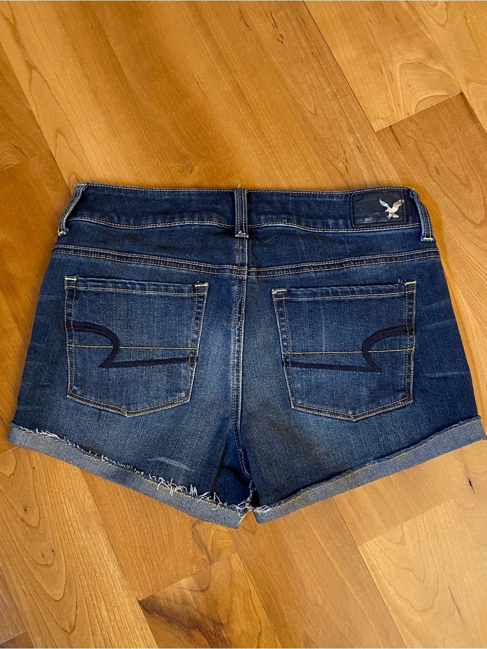 American Eagle Outfitters Dark Blue Denim Cutoff Shorts